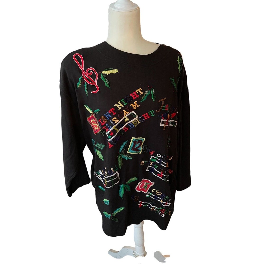 VTG JK America Christmas Carol shirt size 18/20 Ugly Christmas sweater